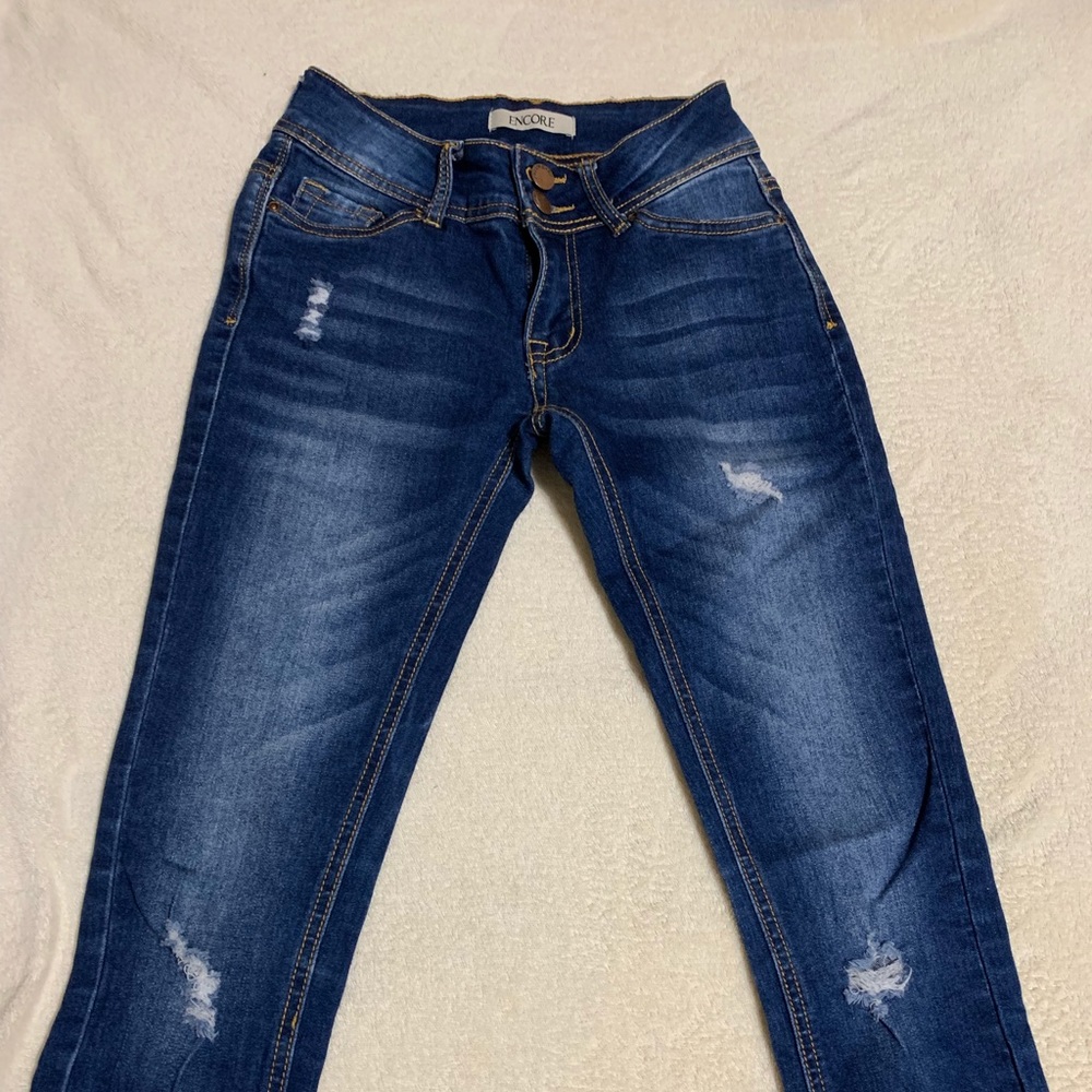 Ripped dark wash jeans